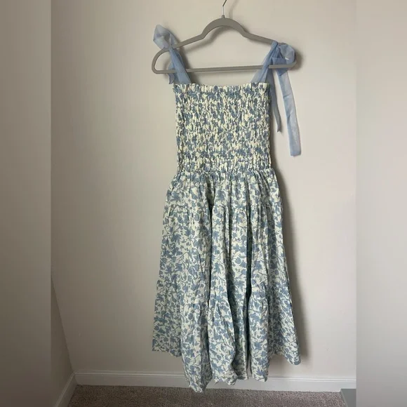 Viral En Saison Chinoiserie floral bow midi dress - Picture 2 of 6